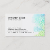ミニマルモダンリストホワイト&パステルウォーターカラーグラデーション 名刺 (裏面)