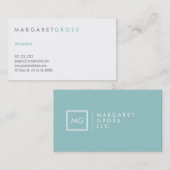 ミニマルモダンリストホワイト&パステルブルー 名刺 (正面/裏面)