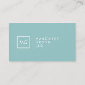 ミニマルモダンリストホワイト&パステルブルー 名刺 (裏面)