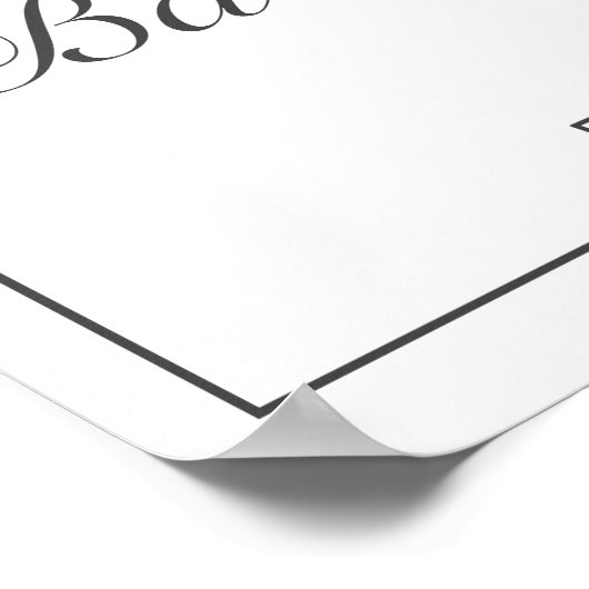 ミニマルモダンリストホワイト(ユダヤ教の)バル・ミツバーウェルカムサイン ポスター (角)