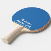 ミニマルモダンリストホワイトon青 卓球ラケット (正面アングル)