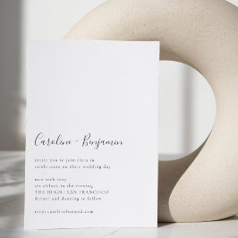 ミニマルモダンリストホワシンプルーボホ結婚ス 招待状