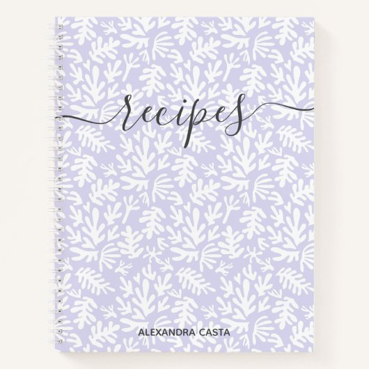 ミニマルモダンリストボタニカルカスタムレシピ ノートブック (正面)
