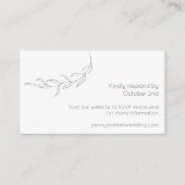 ミニマルモダンリストボタニカルスケッチシッ結婚クス エンクロージャーカード (正面)