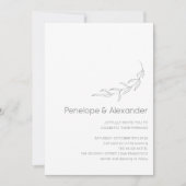 ミニマルモダンリストボタニカルスケッチシッ結婚クス 招待状 (正面)