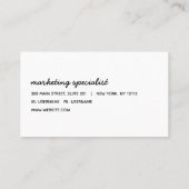 ミニマルモダンリストボックスラインフレームターコイズ青 名刺 (裏面)