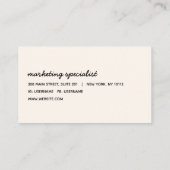 ミニマルモダンリストボックスラインフレームピンク 名刺 (裏面)