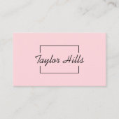 ミニマルモダンリストボックスラインフレームベビーピンク 名刺 (正面)