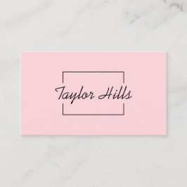 ミニマルモダンリストボックスラインフレームベビーピンク 名刺