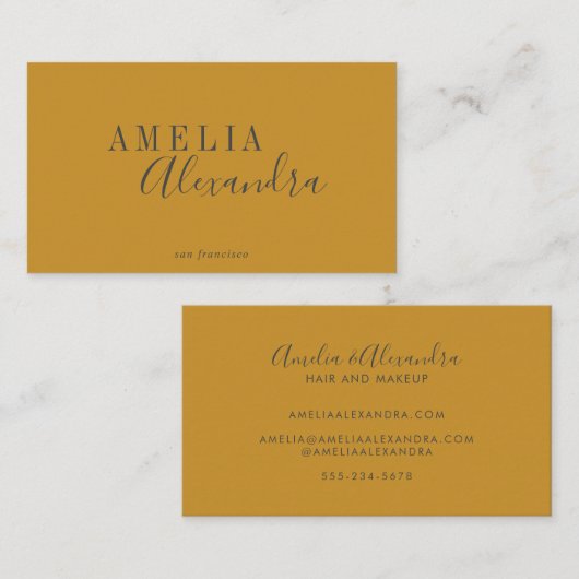 ミニマルモダンリストボホカスタムイエローグレー 名刺 (正面/裏面)