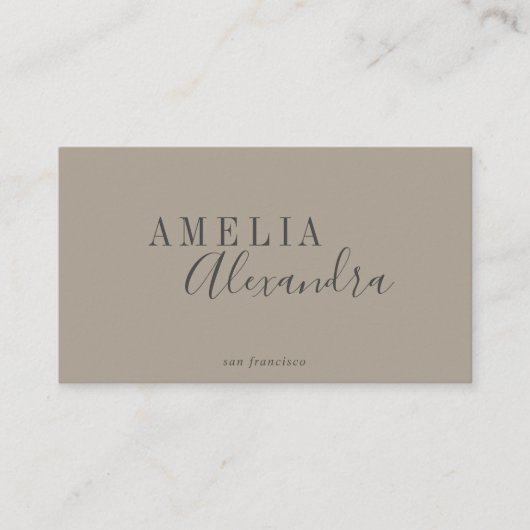 ミニマルモダンリストボホニュートラルトゥーペグレイ 名刺 (正面)