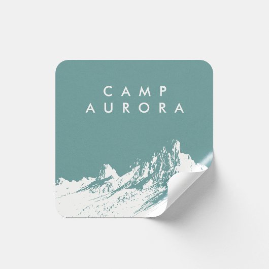 ミニマルモダンリストマウンテンデサチュレーションシアン スクエアシール