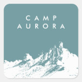 ミニマルモダンリストマウンテンデサチュレーションシアン スクエアシール (正面)