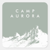 ミニマルモダンリストマウンテン淡い色のオリーブ スクエアシール (正面)