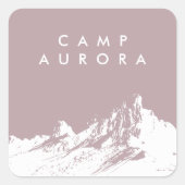 ミニマルモダンリストマウンテン淡い色のピンク スクエアシール (正面)