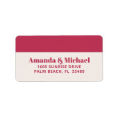 ミニマルモダンリストマゼンタとベージュ色ベージュ ラベル (正面)