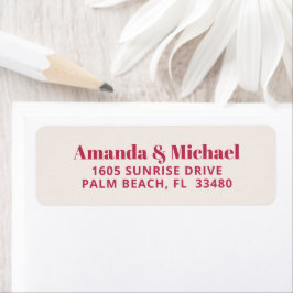 ミニマルモダンリストマゼンタとベージュ色ベージュ ラベル