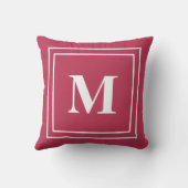ミニマルモダンリストマゼンタレッドモノグラム クッション (裏面)