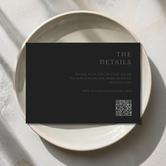 ミニマルモダンリストマットブラック結婚ズ エンクロージャーカード