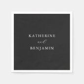 ミニマルモダンリストマットブラック結婚ズ スタンダードカクテルナプキン (正面)