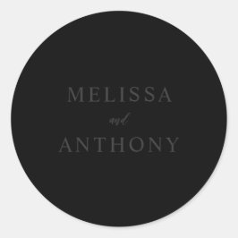 ミニマルモダンリストマットブラック結婚ズ ラウンドシール