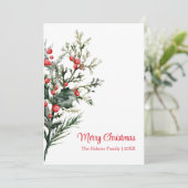 ミニマルモダンリストミストレトーホリデーカード シーズンカード (スタンド正面)