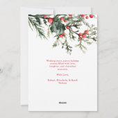 ミニマルモダンリストミストレトーホリデーカード シーズンカード (裏面)