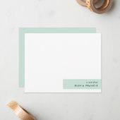 ミニマルモダンリストミントグリーンパステル ノートカード (正面/裏面インサイチュ)