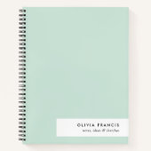 ミニマルモダンリストミントグリーンパステル ノートブック (正面)