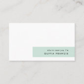 ミニマルモダンリストミントグリーンパステル 名刺 (正面)