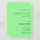 ミニマルモダンリストミントグリーン婚約パーティ 招待状 (正面/裏面)