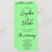 ミニマルモダンリストミントグリーン結婚式 プログラム (正面/裏面)