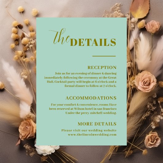 ミニマルモダンリストミントグリーン詳細 エンクロージャーカード