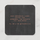 ミニマルモダンリストメイクアップアーティストスクリプト名ブラック スクエア名刺 (裏面)