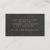 ミニマルモダンリストメイクアップアーティストスクリプト名ブラック 名刺 (裏面)