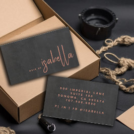 ミニマルモダンリストメイクアップアーティストスクリプト名ブラック 名刺