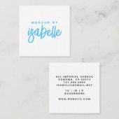 ミニマルモダンリストメイクアップアーティストスクリプト スクエア名刺 (正面/裏面)