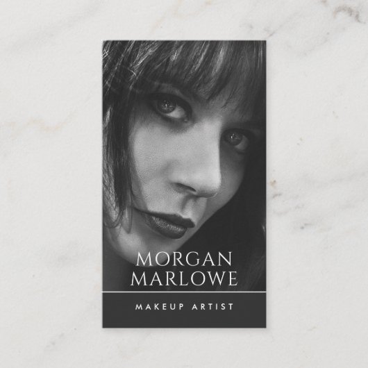 ミニマルモダンリストメイクアップアーティスト写真 名刺 (正面)