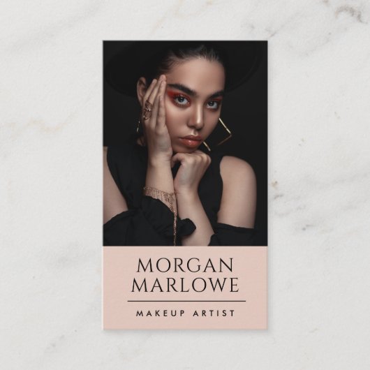 ミニマルモダンリストメイクアップアーティスト写真 名刺 (正面)
