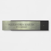 ミニマルモダンリストメタリックグリーンジョブタイトル名 サインプレート (正面)