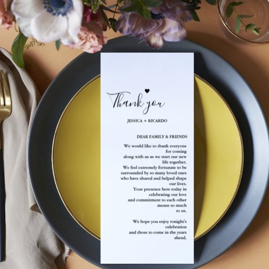 ミニマルモダンリストメニュー+お礼のメッセージ