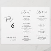 ミニマルモダンリストメニュー&テーブル番号3つ折り (正面)