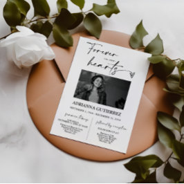 ミニマルモダンリストメモリアル写真葬儀 招待状