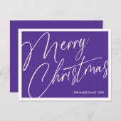 ミニマルモダンリストメリークリスマスカード – カスタム シーズンカード (正面/裏面)