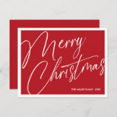 ミニマルモダンリストメリークリスマスカード – カスタム シーズンカード (正面/裏面)