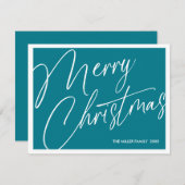 ミニマルモダンリストメリークリスマスカード – カスタム シーズンカード (正面/裏面)