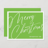 ミニマルモダンリストメリークリスマスカード – カスタム シーズンカード (正面/裏面)