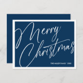 ミニマルモダンリストメリークリスマスカード – カスタム シーズンカード (正面/裏面)