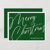 ミニマルモダンリストメリークリスマスカード – カスタム シーズンカード (正面/裏面)