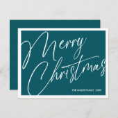 ミニマルモダンリストメリークリスマスカード – カスタム シーズンカード (正面/裏面)
